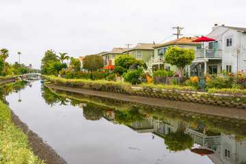 Famous Venice Canals near Venice Beach, Los Angeles, California, USA