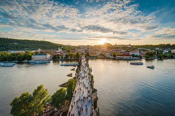 Obraz premium Charles Bridge, a historic bridge in Prague, Czech Republic.