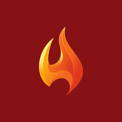 Modern minimalist fire flames logo vector.