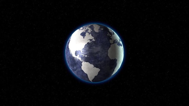The earth with cardboard continents rotates