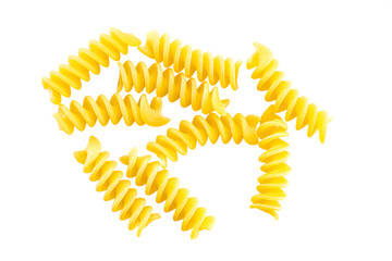 fusili pasta isolated on a black or white background