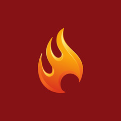 vector illustration of a modern minimalist fire flames.