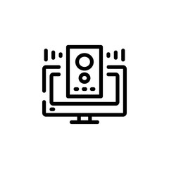 speaker, audio, sound and smart television icon. Perfect for application, web, logo, background, game, patterns and presentation template. single icon design line style