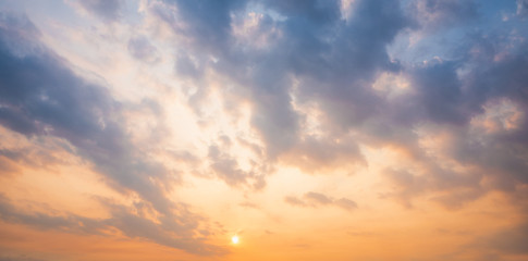 Sunset sky for background,sunrise sky and cloud at morning.