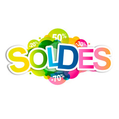Soldes color&eacute;s pour la vente de ovs produits.