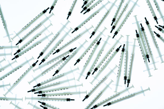 Tuberculin Injection syringes on white background