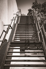 Fototapeta premium Exterior stairs in black and white