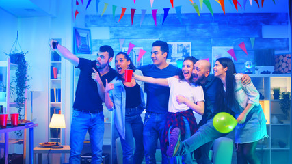 Group of cheerful young people at a party