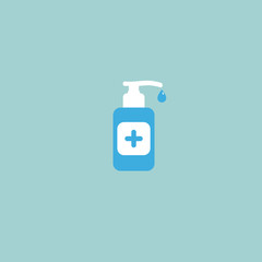 Disinfection. Hand sanitizer bottle, washing gelwith drop. Vector illustration