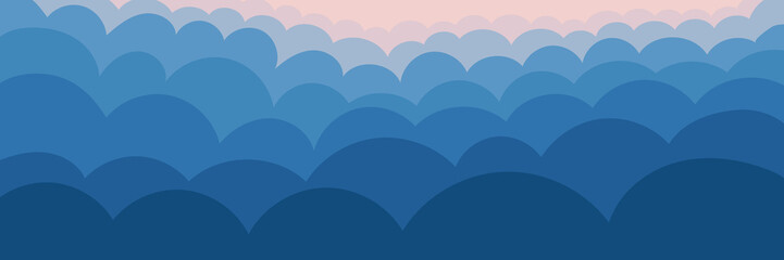 Vector background, cumulus clouds, banner.	