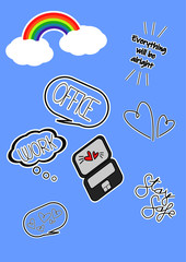 sticker set to stay at home 