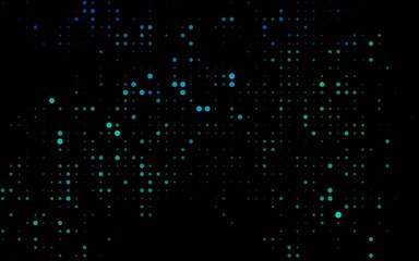 Dark Blue, Green vector template with circles. Glitter abstract illustration with blurred drops of rain. Pattern of water, rain drops.