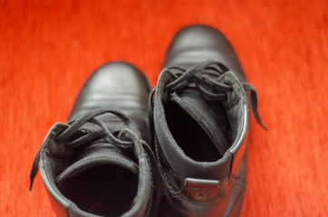 Old Black Leather Boots, Vintage