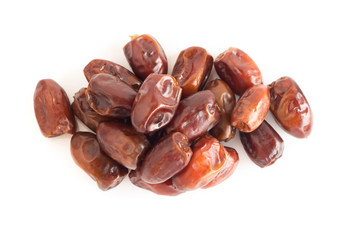 Top view Date palm isolated on white blackground, Food healthy concept