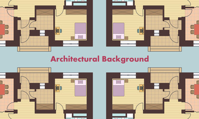 Architectural background. Architectural plans of residential buildings. The drawings of cottages. Colorful vector illustration EPS10
