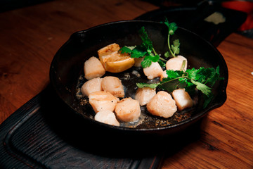 Juicy and delicious pieces of fried fish fillet.