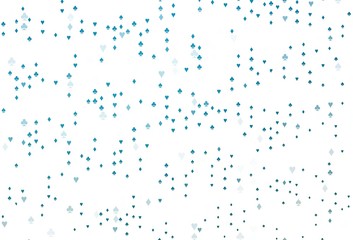 Light BLUE vector background with cards signs.