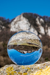 Vrsatske rocks, in Slovakia, scene with lens ball