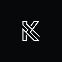 Minimal elegant monogram art logo. Outstanding professional trendy awesome artistic K KY YK initial based Alphabet icon logo. Premium Business logo White color on black background