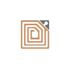 RFID related icon on background for graphic and web design. Creative illustration concept symbol for web or mobile app