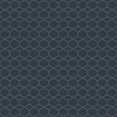 Fototapeta na wymiar Abstract simple pattern with honeycomb grid pattern in dark grey color. Seamless texture in minimal style.