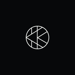 Minimal elegant monogram art logo. Outstanding professional trendy awesome artistic K KO OK initial based Alphabet icon logo. Premium Business logo White color on black background