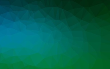 Fototapeta premium Dark Blue, Green vector low poly cover. Shining illustration, which consist of triangles. New texture for your design.
