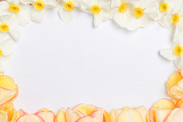 Spring flowers frame for backgrounds
