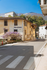 Fototapeta premium Polcenigo, logo at the entrance of the village
