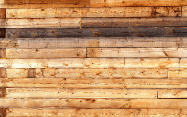 Wooden timber wall. Old wood texture. Brown and yellow natural simple wooden texture material background.