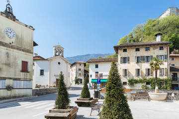 Polcenigo, a small village in the Nort-east of Italy. Plebiscito Square