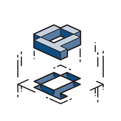 Isometric abc alphabet letters numbers modelling emboss moving pantone 2020 classical blue q