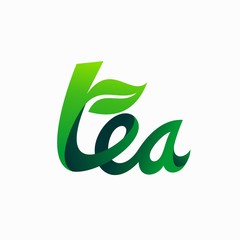 lettering tea logo, tea vector logo