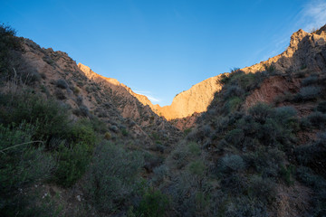 Plakat Steep landscape in Los Picachos in Spain