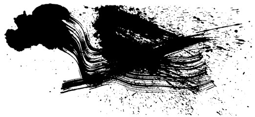 書道　しぶき　毛筆イラスト