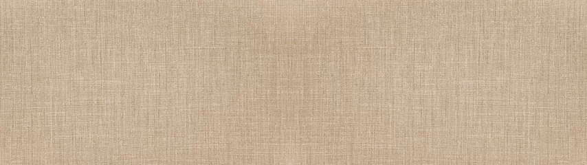 Tuinposter Brown beige natural cotton linen textile texture background banner panorama © Corri Seizinger