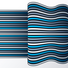 Abstract lines in 3D dimensional perspective abstract vector background, cool funky design layout, 70s retro template.