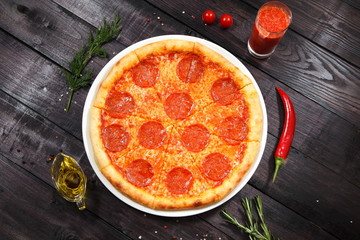 Pepperoni Pizza with salami