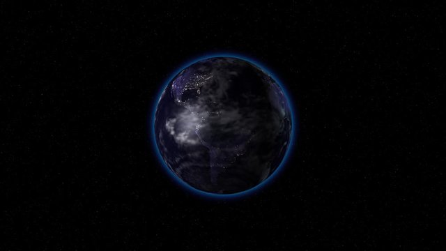 Continents of the Earth through clouds