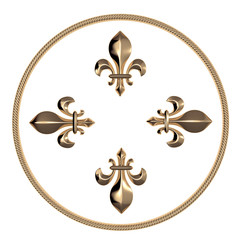 Heraldic sign in rope 3d rendering © woverwolf
