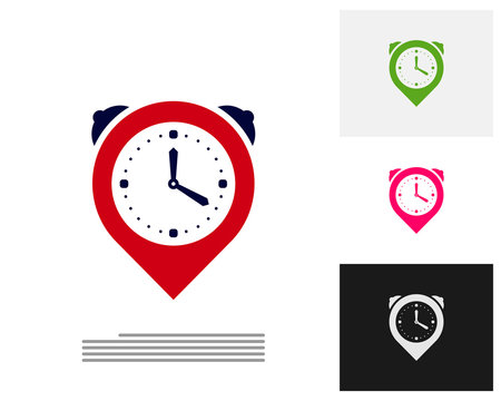 Clock Point logo design concept vector. Time management Point logo template. Concept icon isolated on white background. Vector symbol.