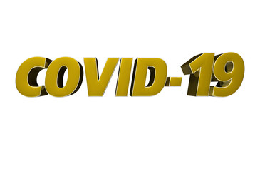 3D illustration COVID-19 yellow isolated on a white background.(with Clipping Path).