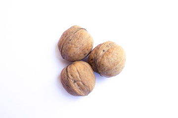 walnut on a white background