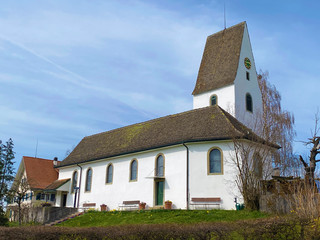 The reformed church Wetzwil or die Reformierte Kirche Wetzwil - Canton of Zürich (Zurich or...