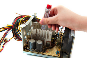 Repair and cleaning of the power supply of a personal computer