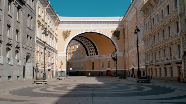 st. petersburg, russia. April 2020: historical center of city without people. covid quarantine in the city