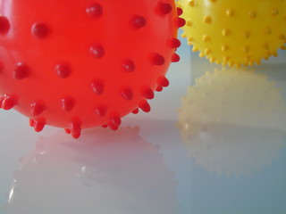 colorful balls with spikes