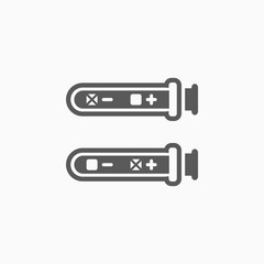 coronavirus test tubes icon, pandemic of virus illustration, blood test vector