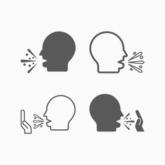 cough icon, sneeze vector illustration