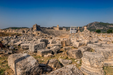 view of the ancient city of xanthos, Turkey